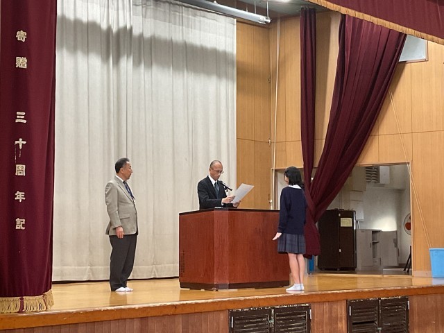 ソフトボール部の表彰です。